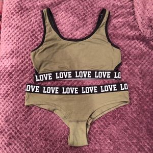 Never worn bra and underwear love set